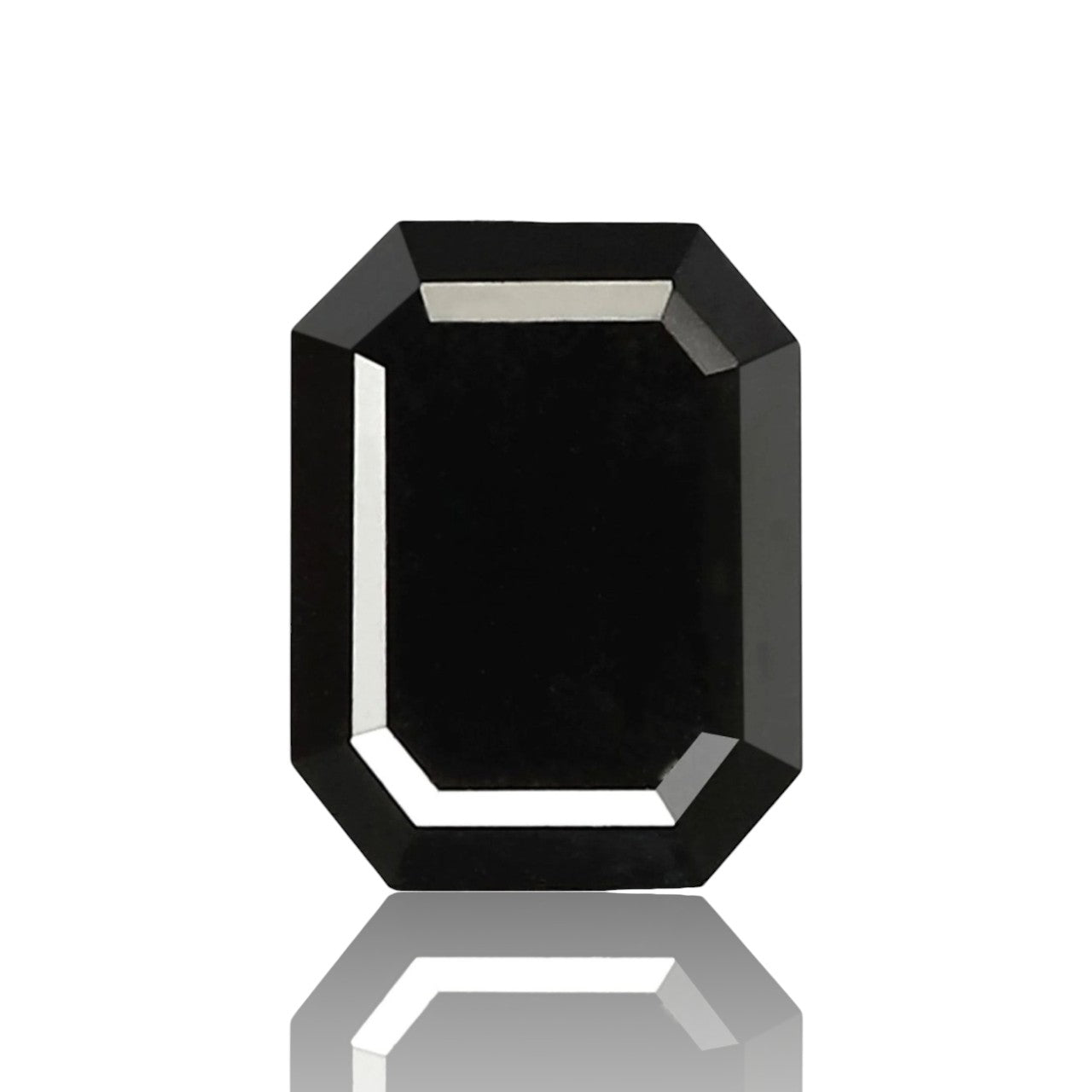 0.79 Carat Brilliant Emerald Cut 6 MM Faceted Shining Long Treated Black Loose Earth Mine Diamond For Engagement Ring
