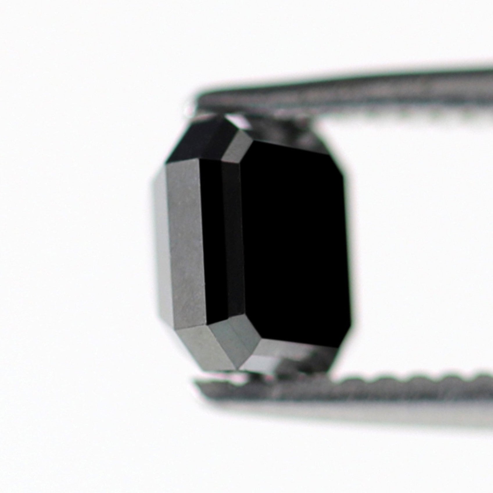 0.83 Carat Loose Black Diamond Natural Earth Mined Emerald Shape Diamond Best AAA Quality Black Diamond Engagement Ring