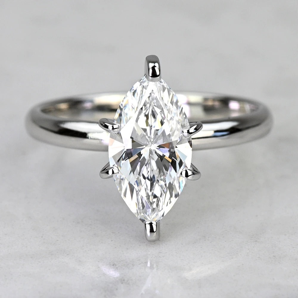 1 Carat Marquise Diamond Six Prong Solitaire Engagement Ring