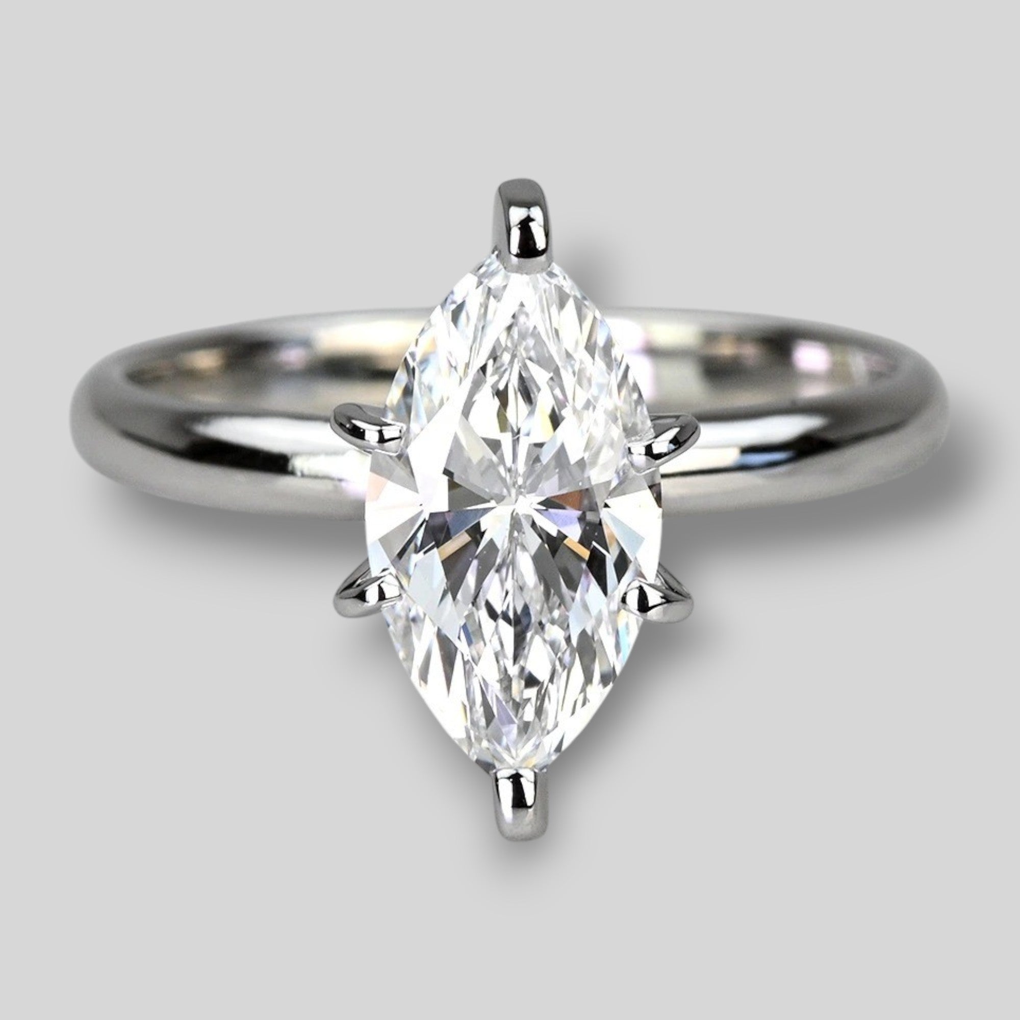 1 Carat Marquise Diamond Six Prong Solitaire Engagement Ring