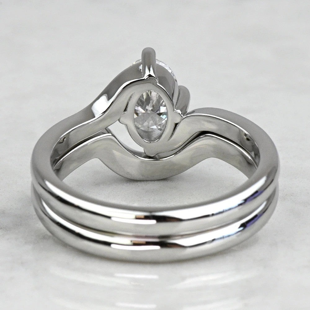 1 Carat Lab Grown Oval Cut Diamond Bridal Set