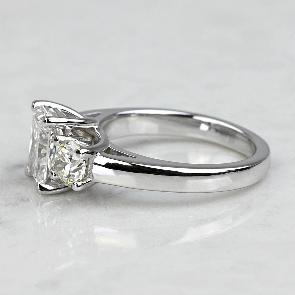 Diamond ring on a light gray background