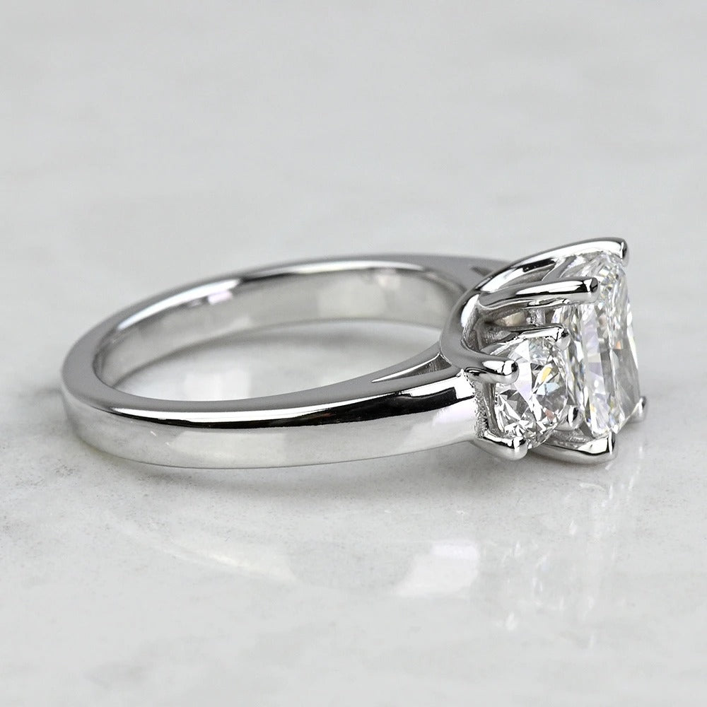 Diamond ring on a light gray background