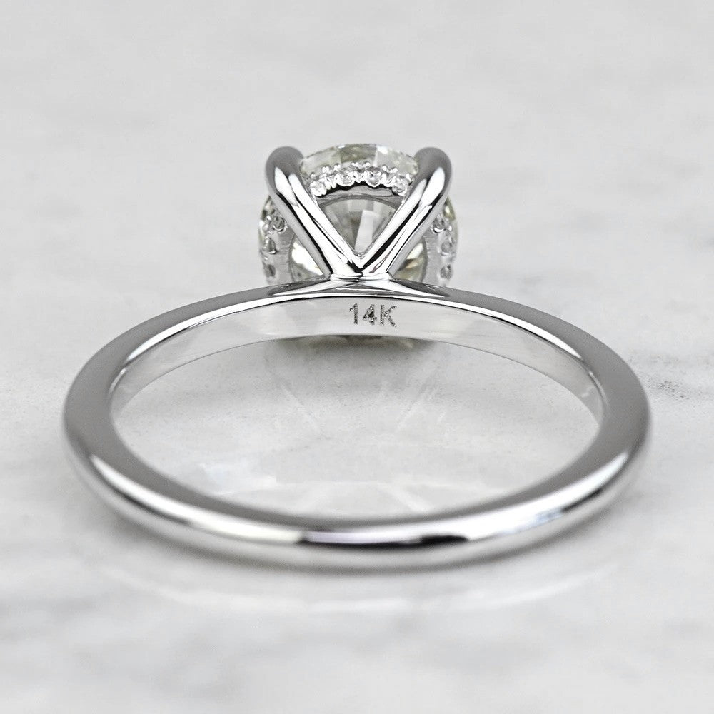 1 Carat Round Diamond Hidden Halo Engagement Ring