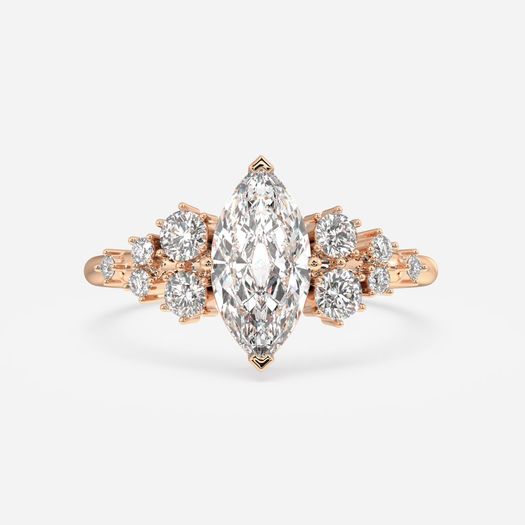 18k Gold 1ct D VVS1 Marquise Engagement Ring Celeste