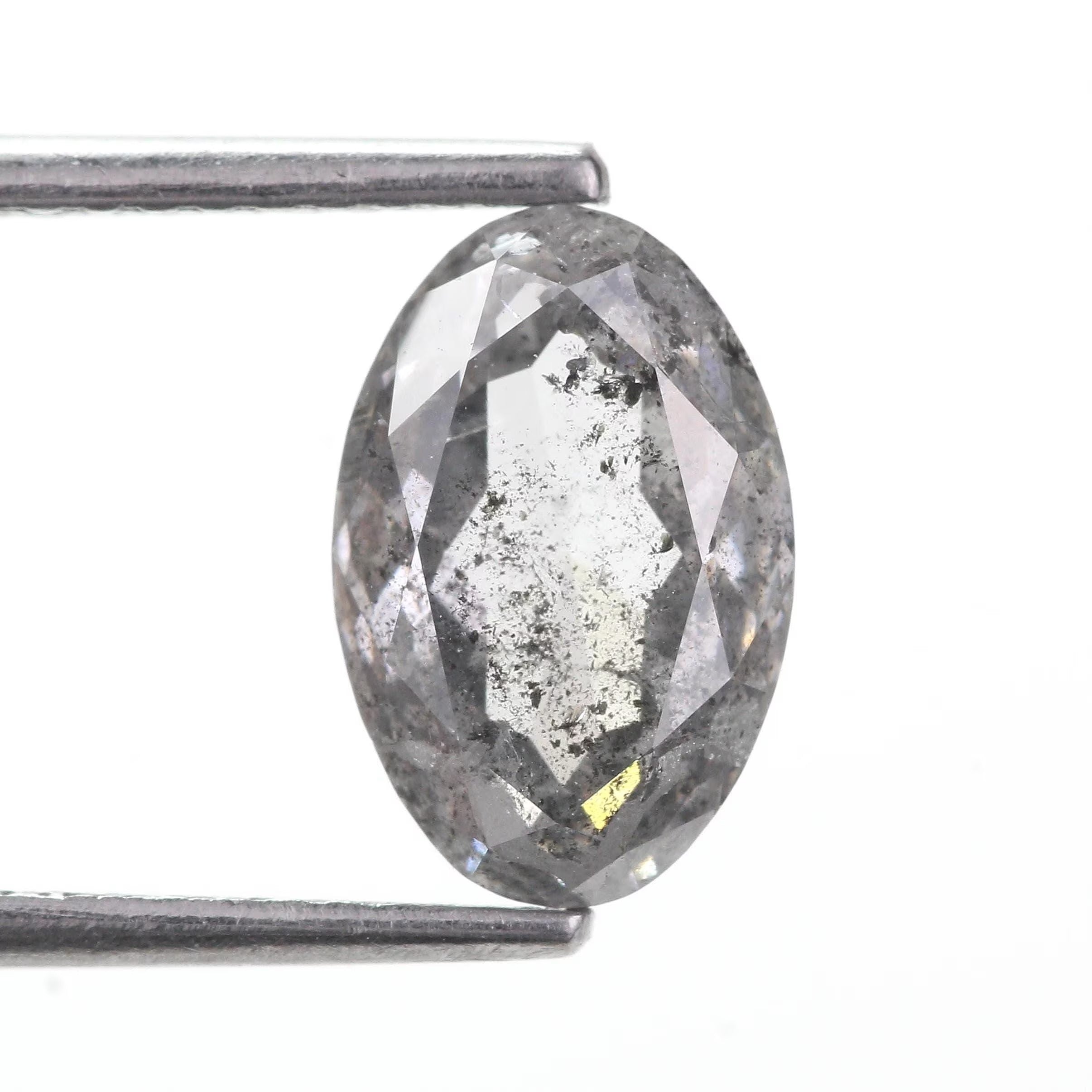 2.25 Carat Natural Oval Salt and Pepper Diamond 9.70 MM