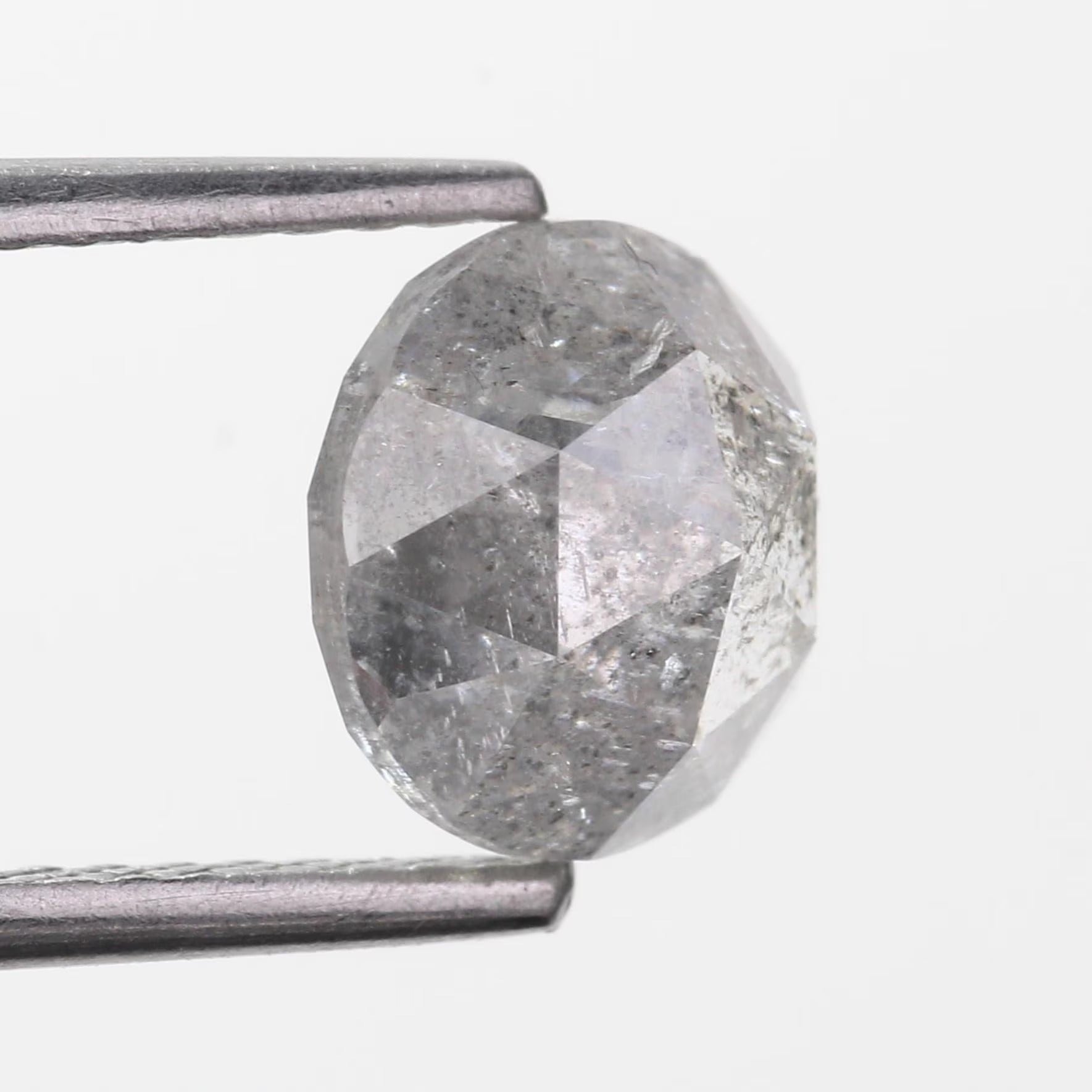 2 Ct Round Rose cut Salt and Pepper Diamond 7.4 MM