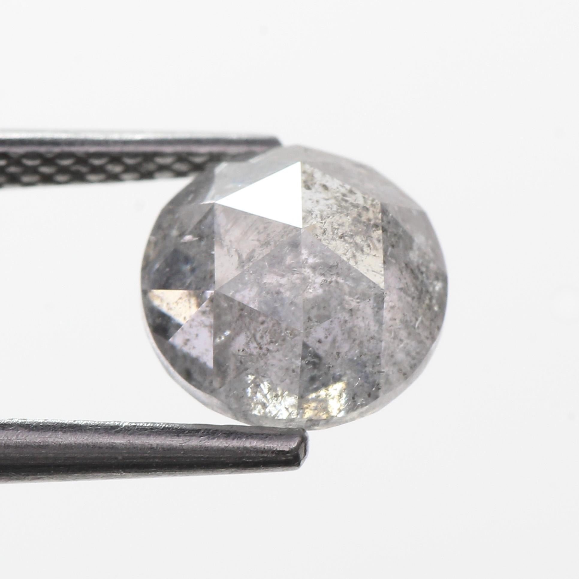 2 Ct Round Rose cut Salt and Pepper Diamond 7.4 MM