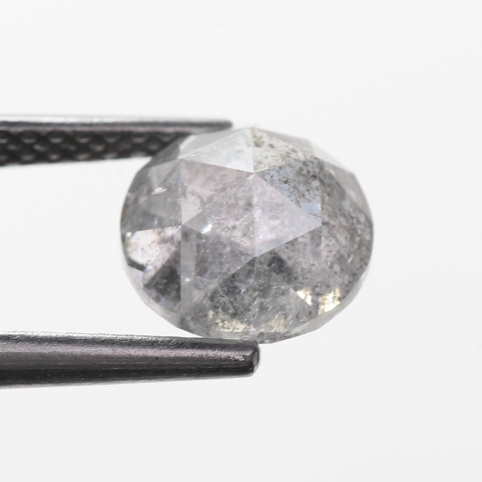 2 Ct Round Rose cut Salt and Pepper Diamond 7.4 MM
