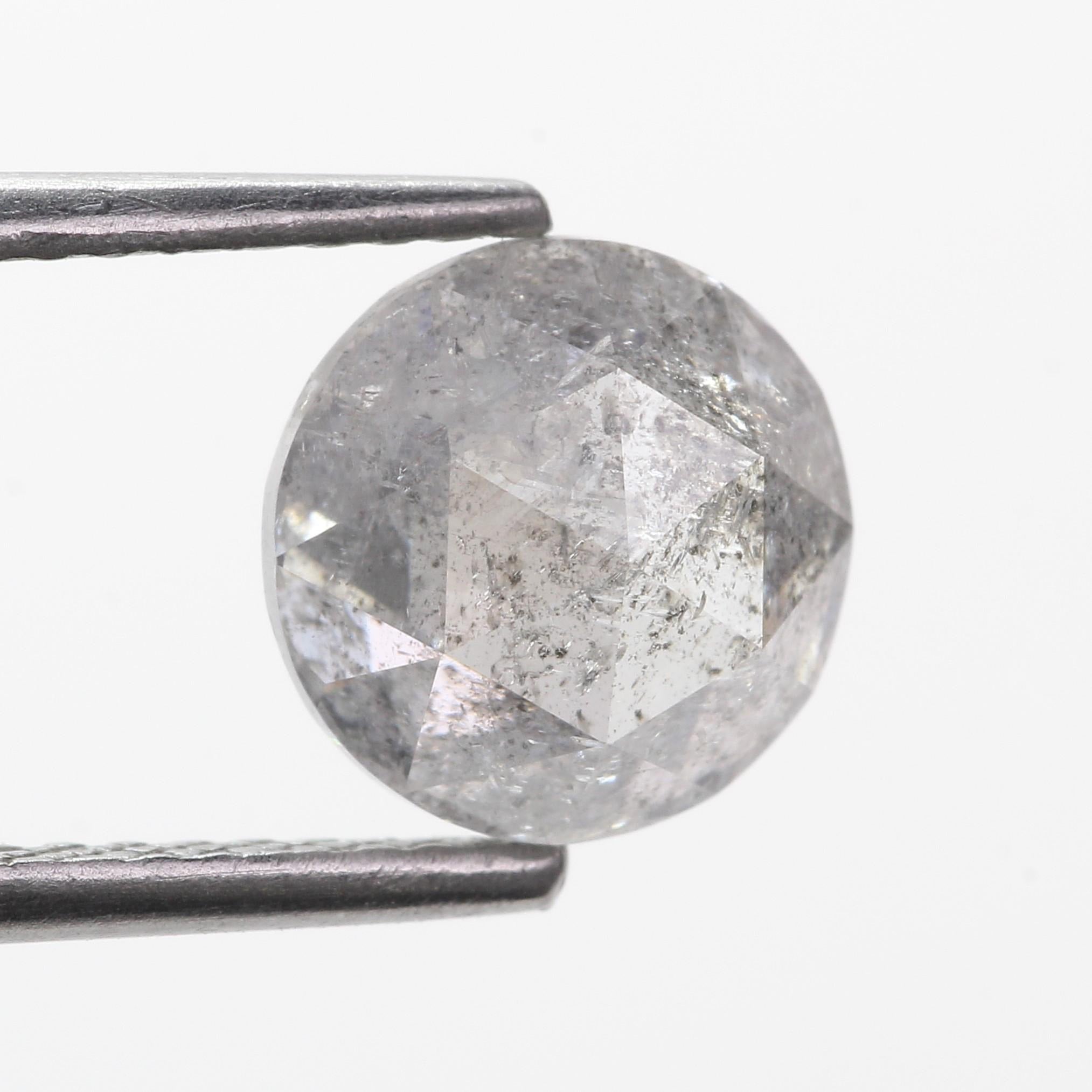 2 Ct Round Rose cut Salt and Pepper Diamond 7.4 MM