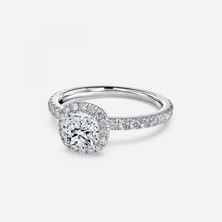 Killian Cushion Halo Engagement Ring 14K / 18K Solid Gold