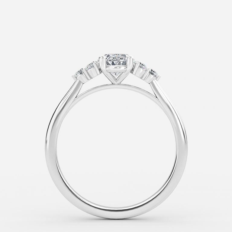 Nika Oval Cluster Engagement Ring 14K / 18K Solid Gold