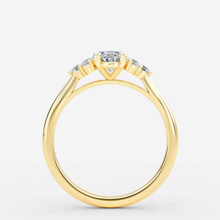 Nika Oval Cluster Engagement Ring 14K / 18K Solid Gold