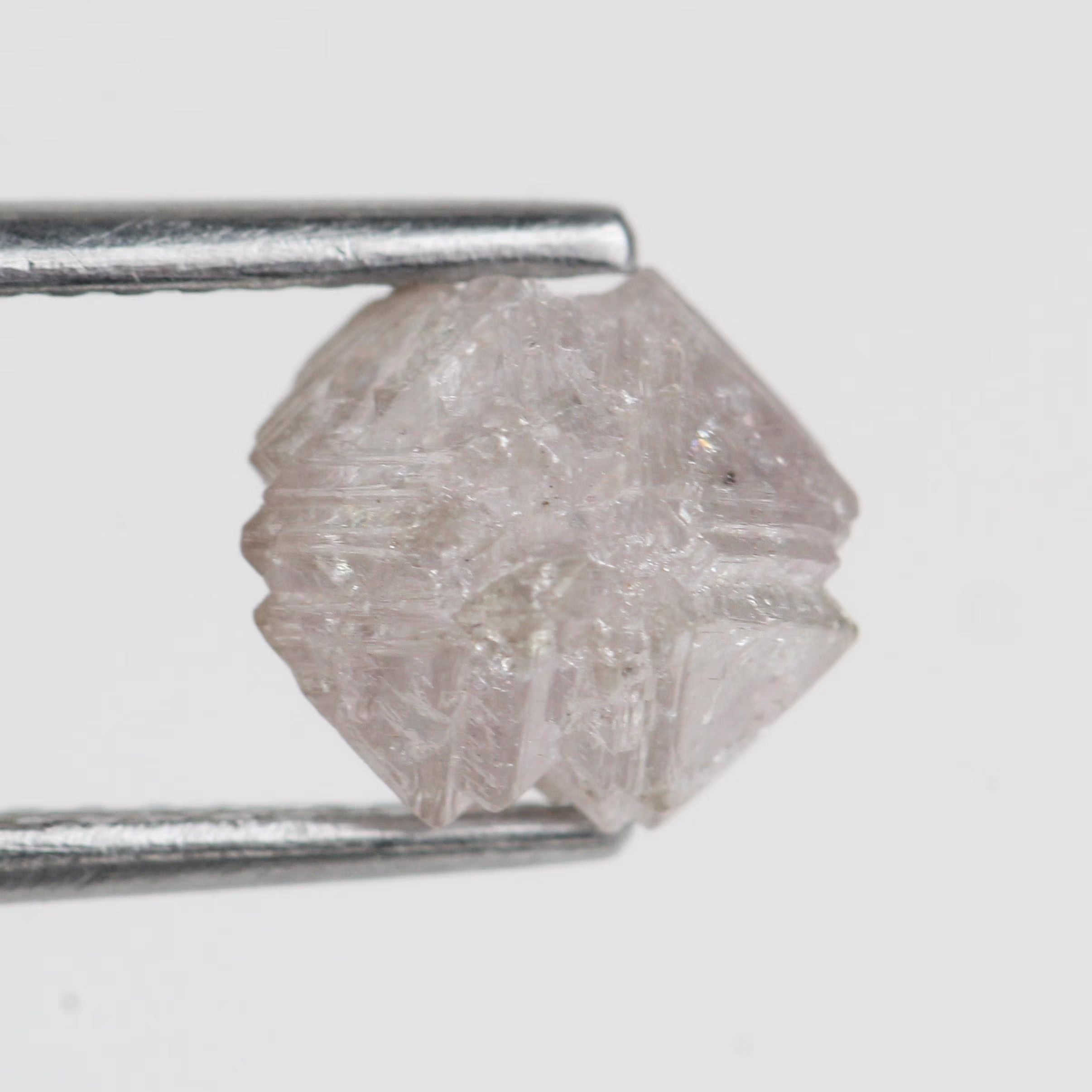 2.45 Carat Natural Rough Light Purple Pink Loose Uncut Diamond 7 MM