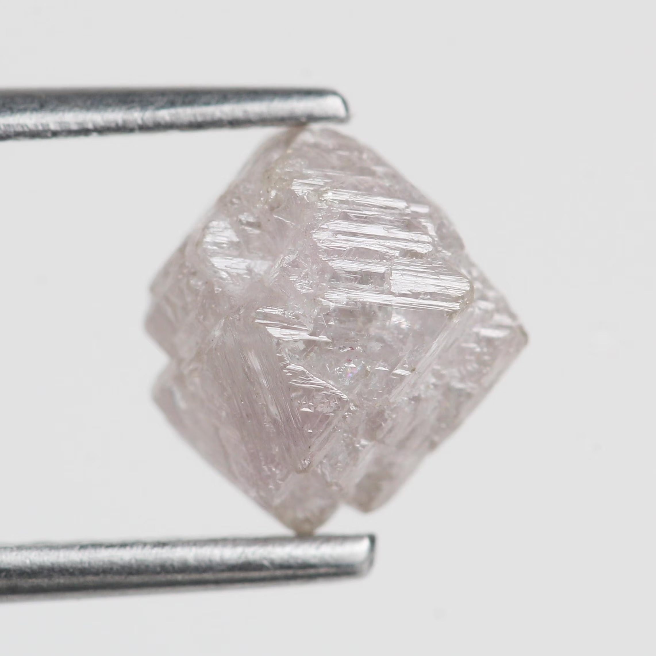 2.45 Carat Natural Rough Light Purple Pink Loose Uncut Diamond 7 MM