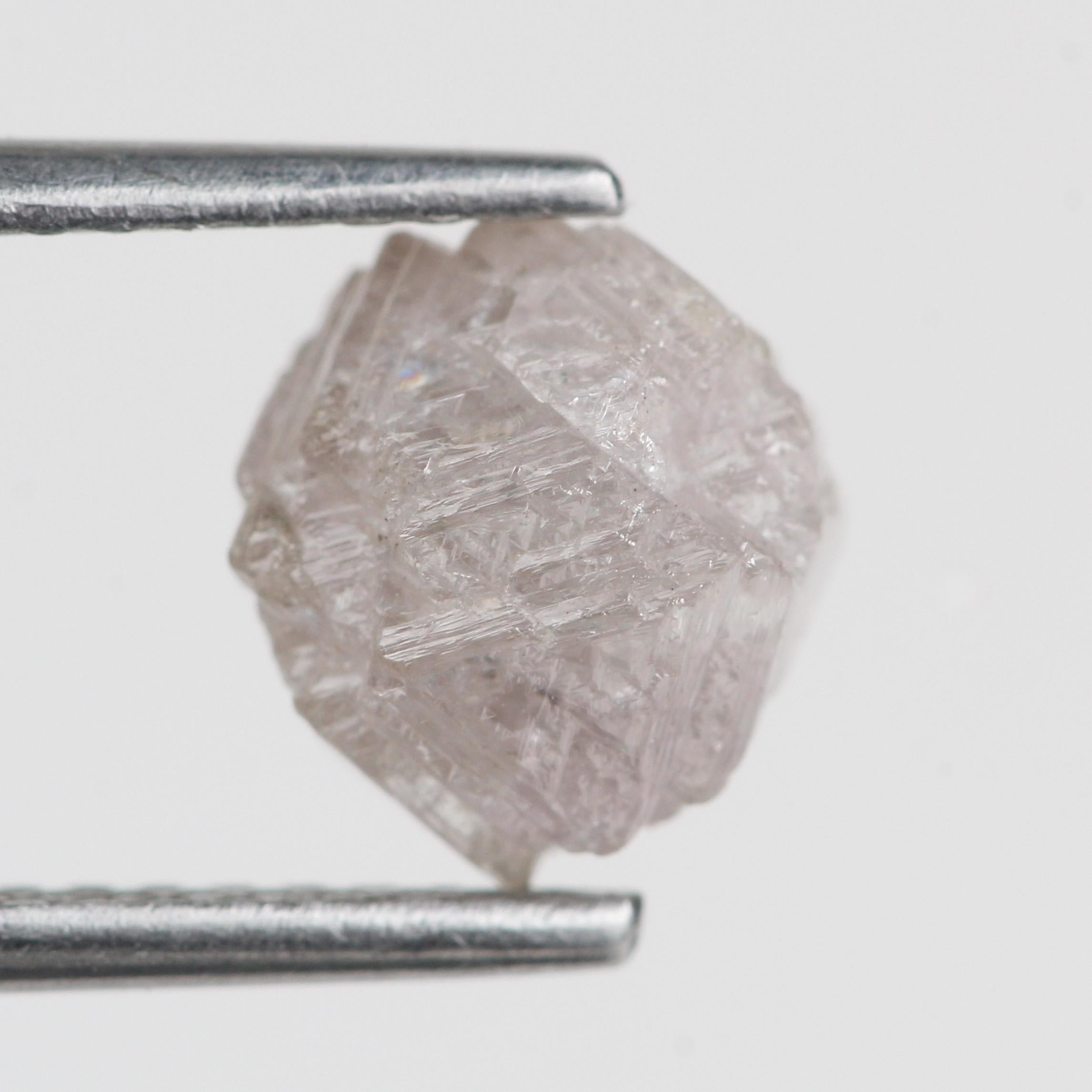 2.45 Carat Natural Rough Light Purple Pink Loose Uncut Diamond 7 MM