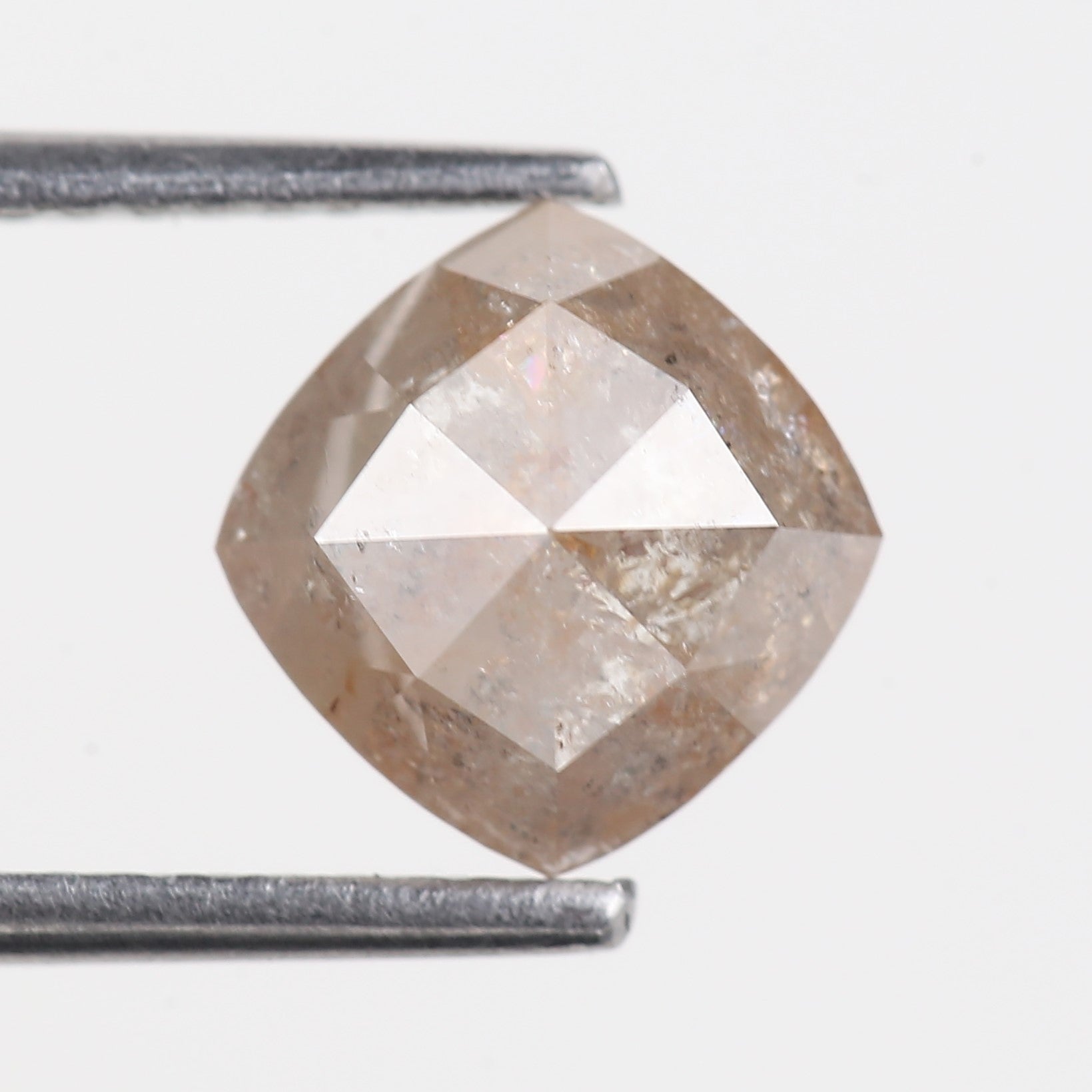 2.03 Carat Natural Cushion Rose cut Salt and Pepper Diamond 7 MM