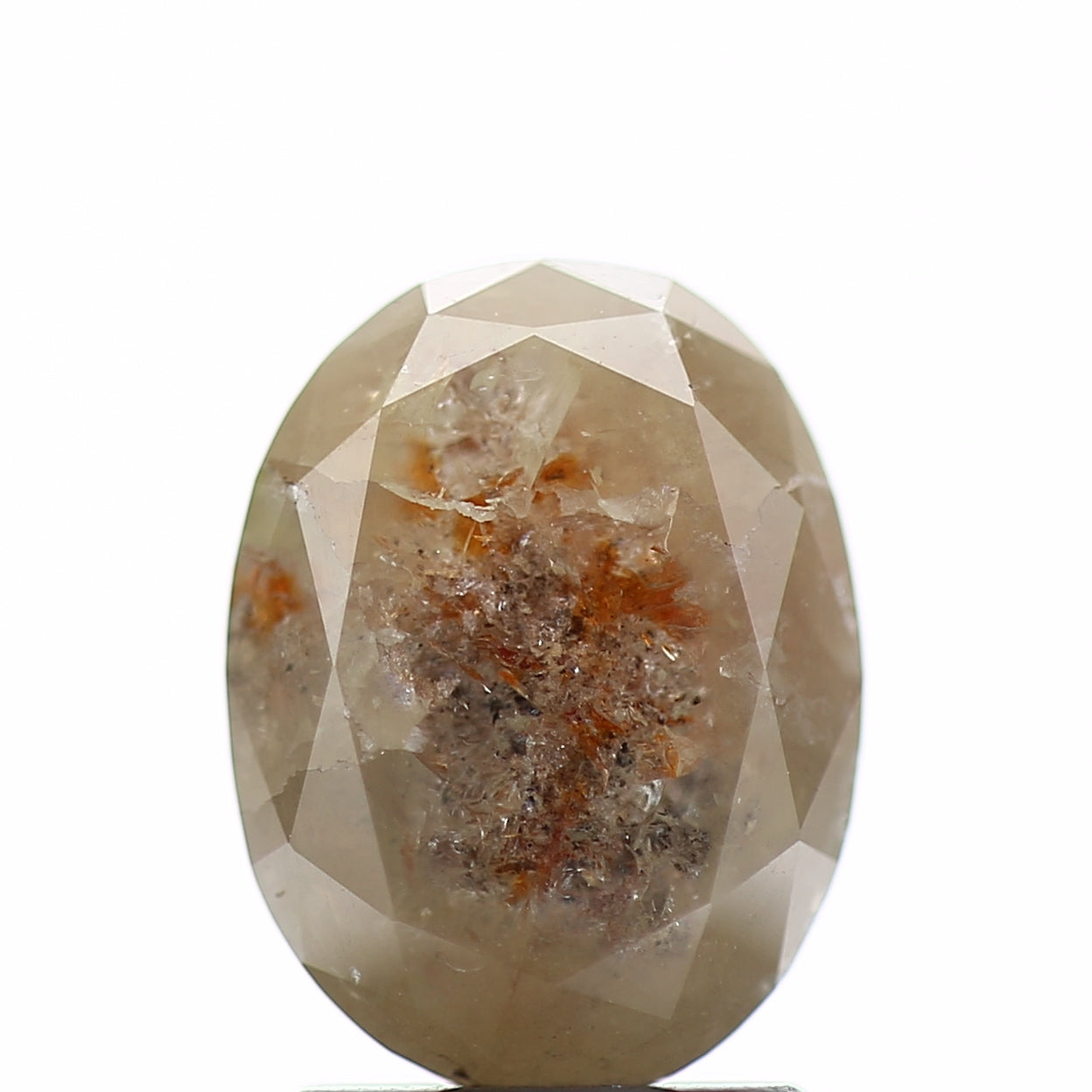 2.04 Carat Oval Rustic Salt and Pepper Diamond 9 MM