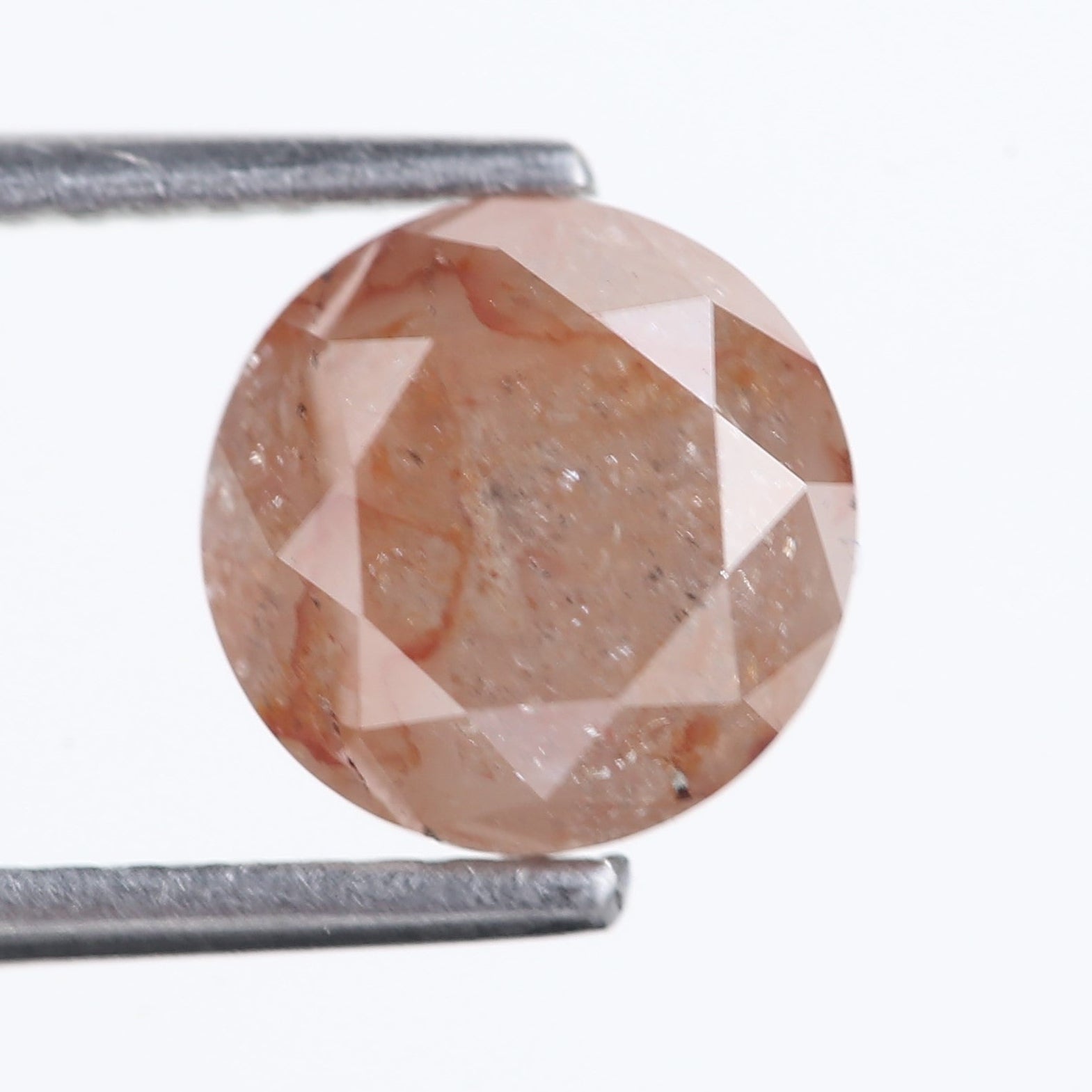 2.19 Carat Natural Round Orange Salt Pepper Diamond 7.37 MM