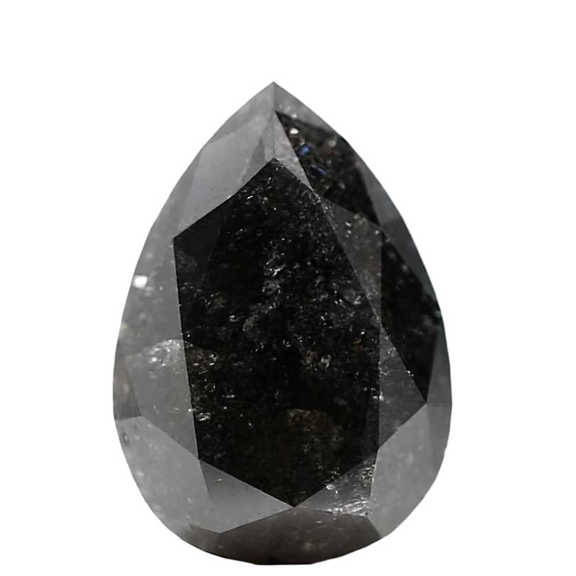 2.23 Carat Natural Fancy Black Diamond Pear Brilliant Diamond - USA