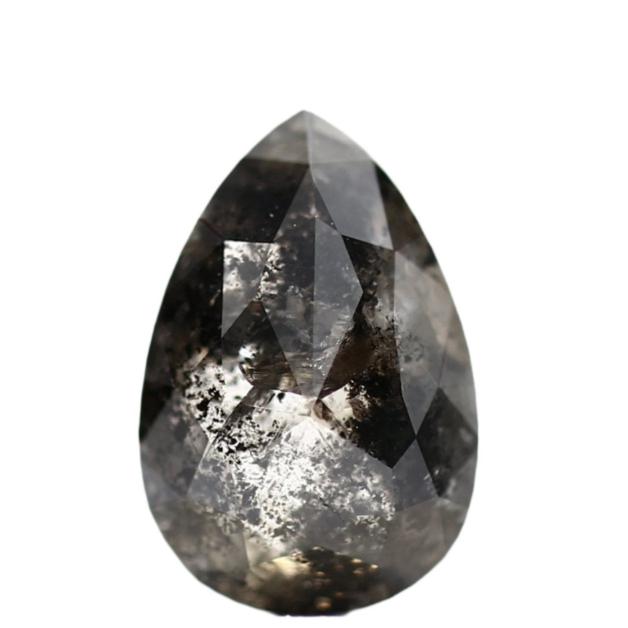 2.24_Carat_Natural_Rose_Cut_Fancy_Black_Salt_Pepper_Pear_Diamond_For_Ring