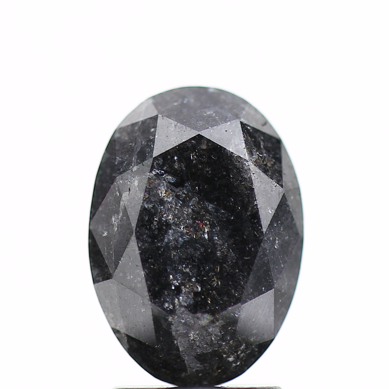 2.28 Carat Oval Brilliant Cut Salt and Pepper Diamond 9.84 MM