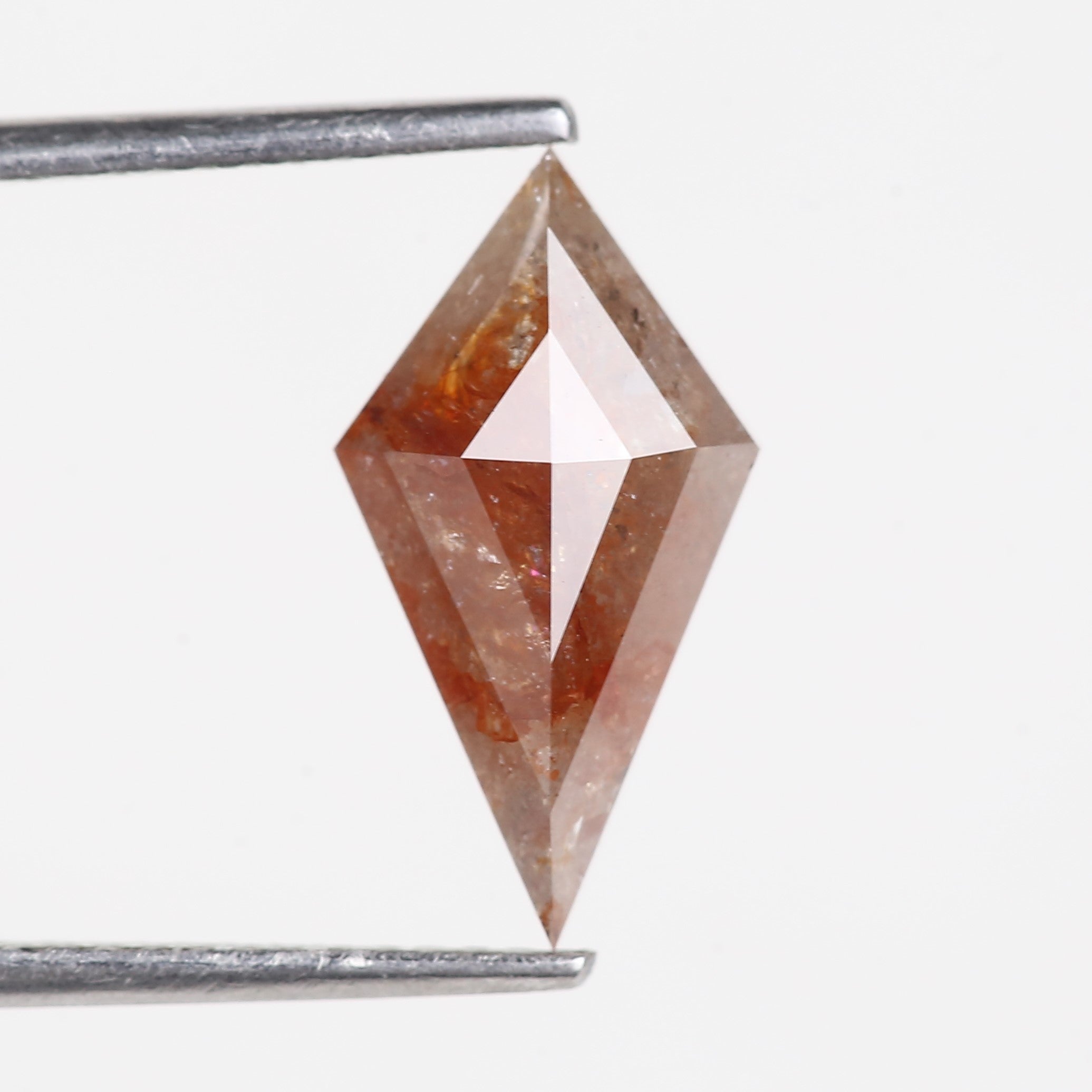 2.31 Carat Natural Salt And Pepper Kite Cut Brown Grey Diamond 14.33 MM