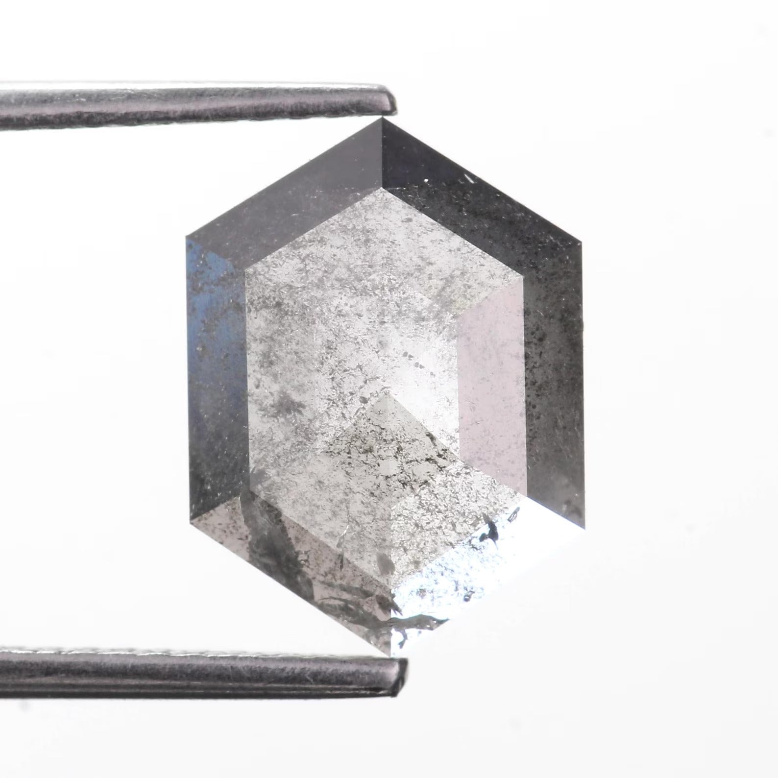 2.35 Carat Natural Gray Hexagon Salt and Pepper Diamond