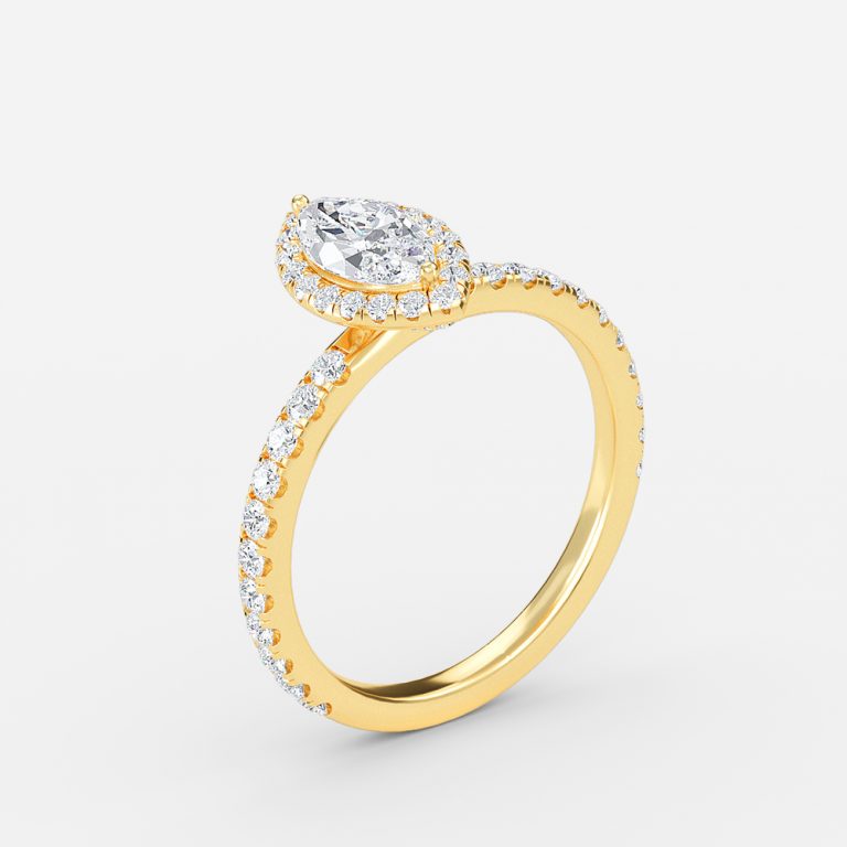 Killian Marquise Halo Engagement Ring 14K / 18K Solid Gold