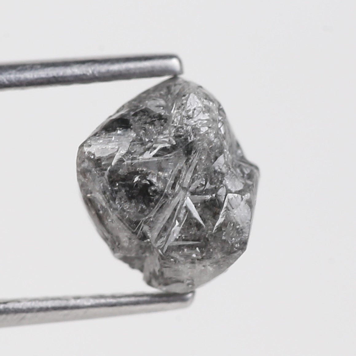 2.50 Carat Natural Gray Crystal Rough Diamond 7.41 MM