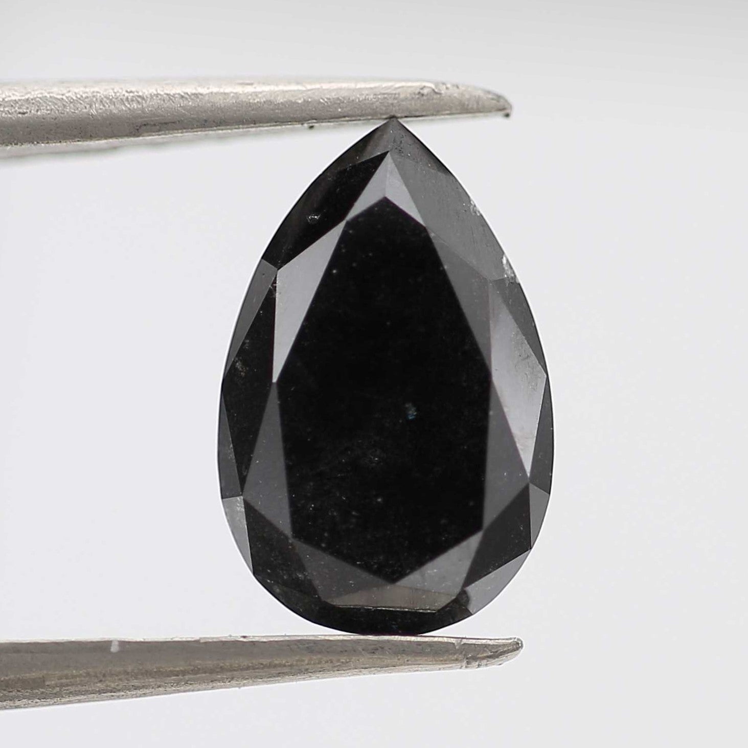 2.81 Carat Natural Pear Black Diamond For Engagement Ring