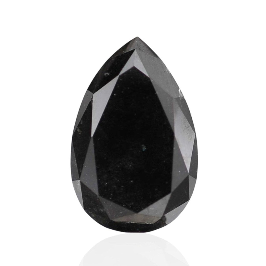 2.81 Carat Natural Pear Black Diamond For Engagement Ring - USA