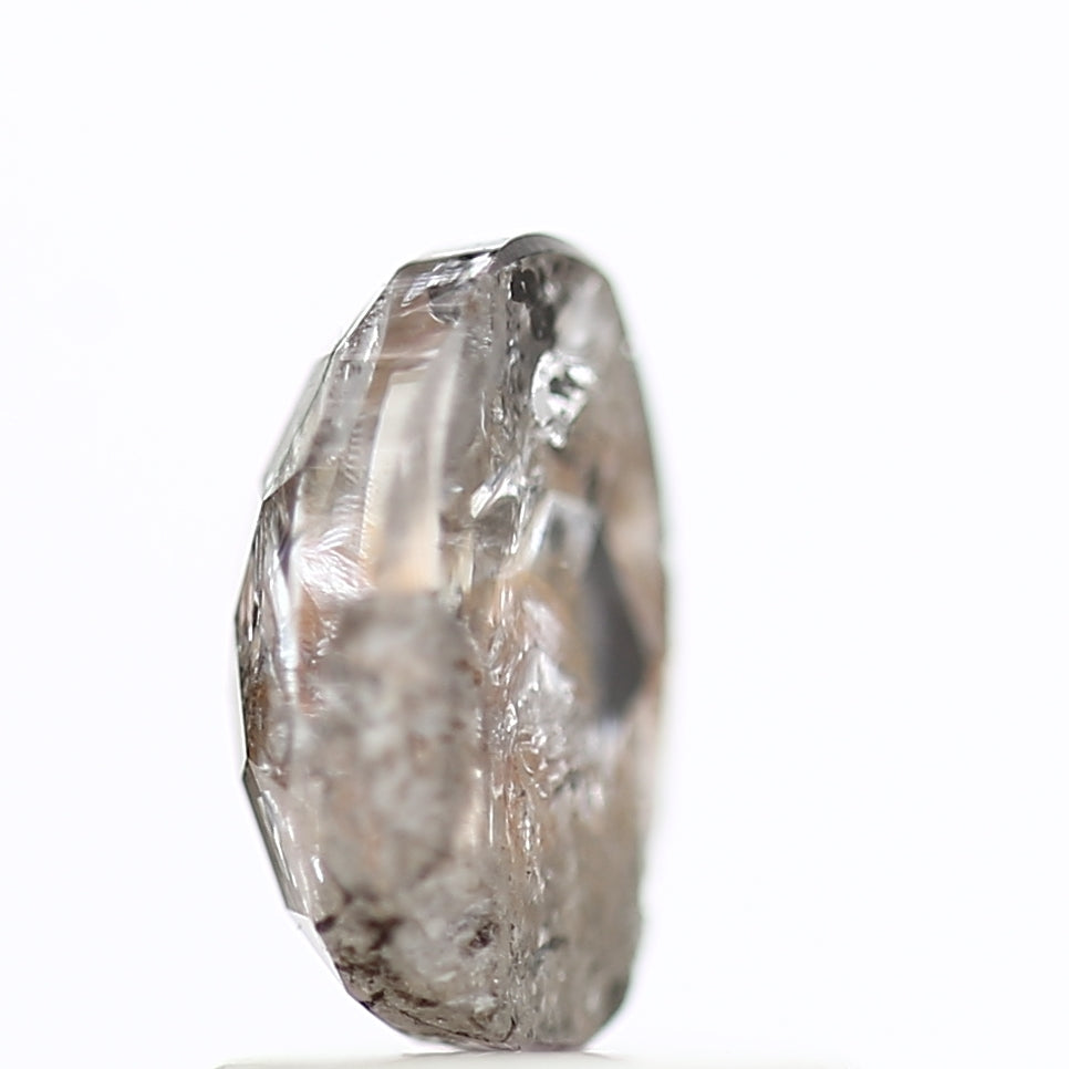 1 Ct Salt and Pepper Diamond Oval Natural Rose Cut 7.13 MM