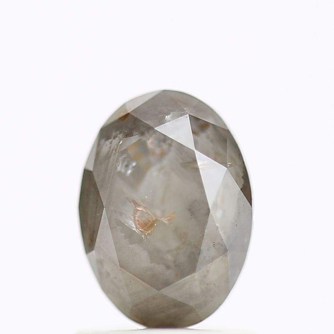 1.32 Carat Oval Gray Salt And Pepper Natural Diamond 7.44 MM
