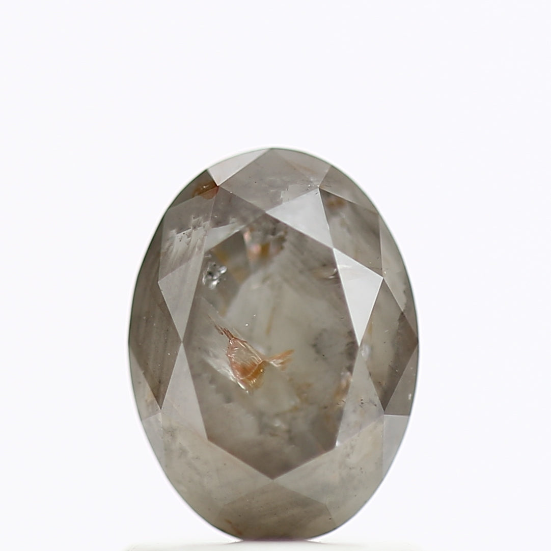 1.32 Carat Oval Gray Salt And Pepper Natural Diamond 7.44 MM