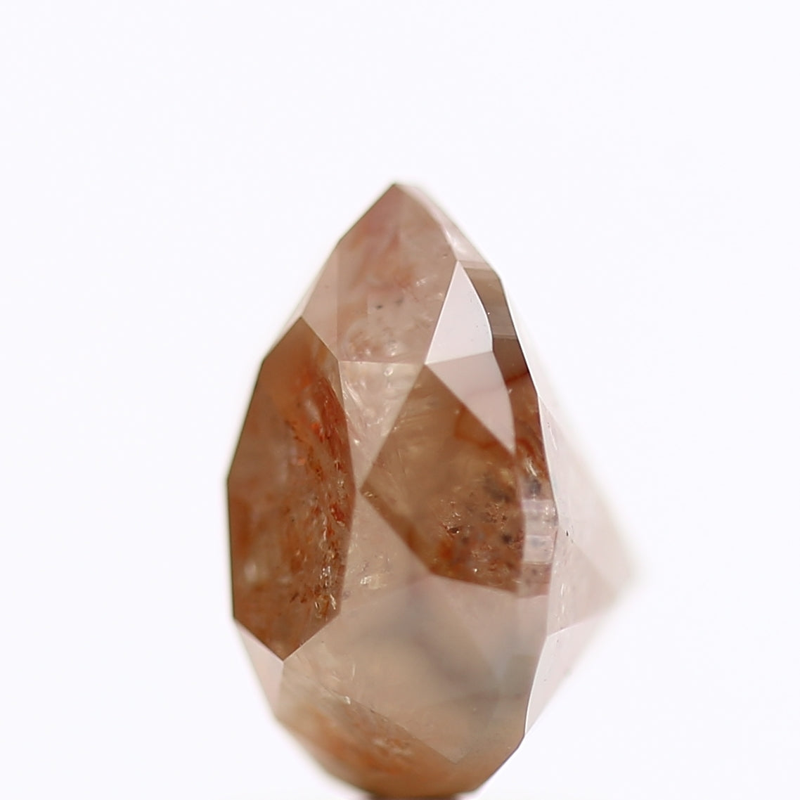 2.12 Carat Pear Cut Orange Salt And pepper Diamond 8.38 MM