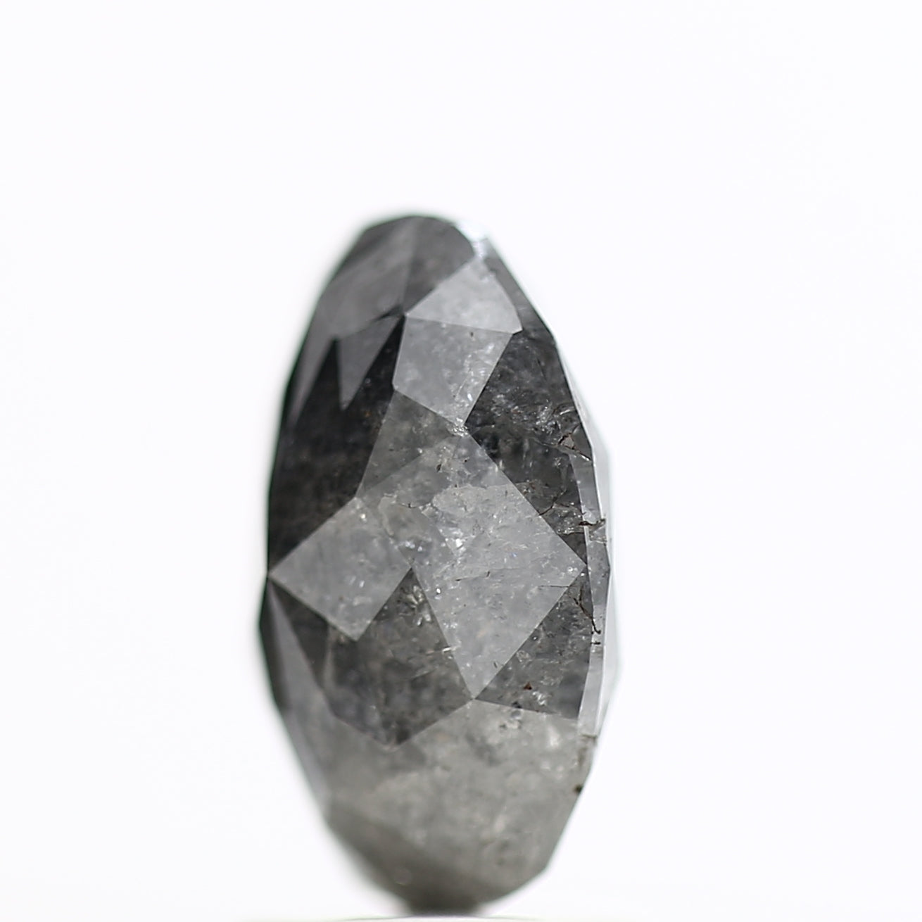 2.21 Carat Fancy Grey Salt and Pepper Oval Diamond 9.54 MM