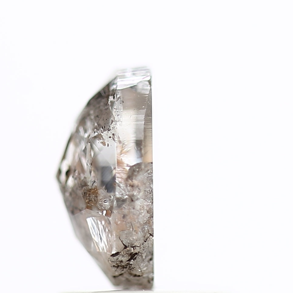 1 Ct Salt and Pepper Diamond Oval Natural Rose Cut 7.13 MM