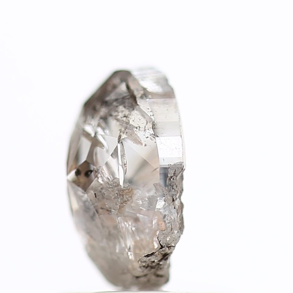 1 Ct Salt and Pepper Diamond Oval Natural Rose Cut 7.13 MM