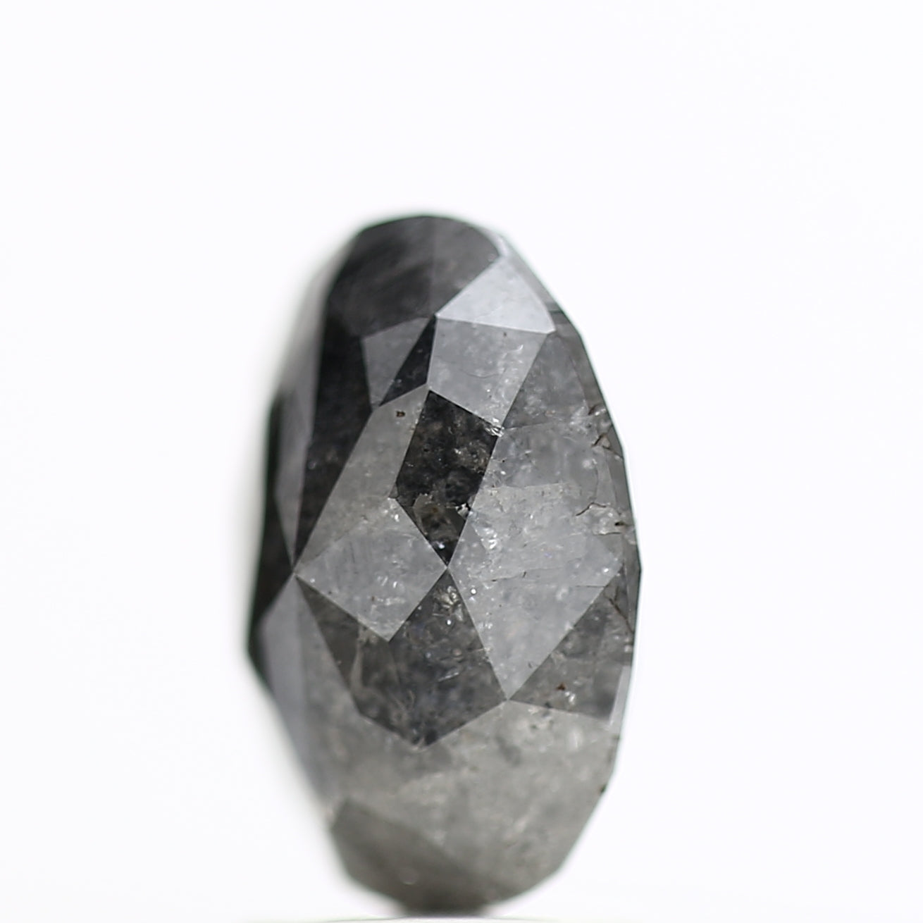 2.21 Carat Fancy Grey Salt and Pepper Oval Diamond 9.54 MM