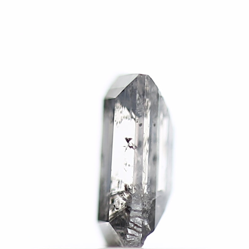 0.38 Carat Baguette Cut Salt & Pepper Diamond Gray Loose Diamond 5.25 MM