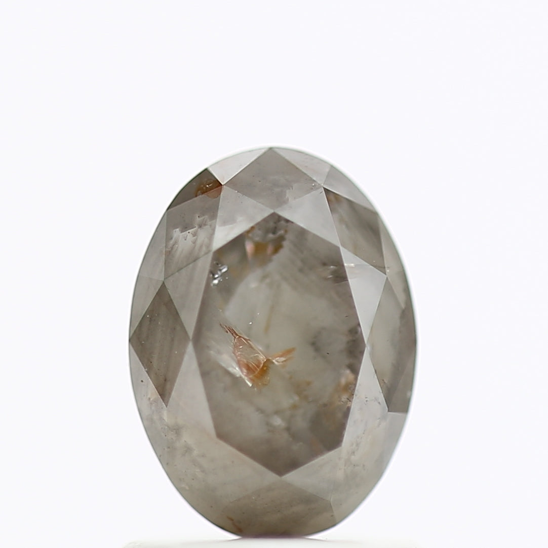 1.32 Carat Oval Gray Salt And Pepper Natural Diamond 7.44 MM