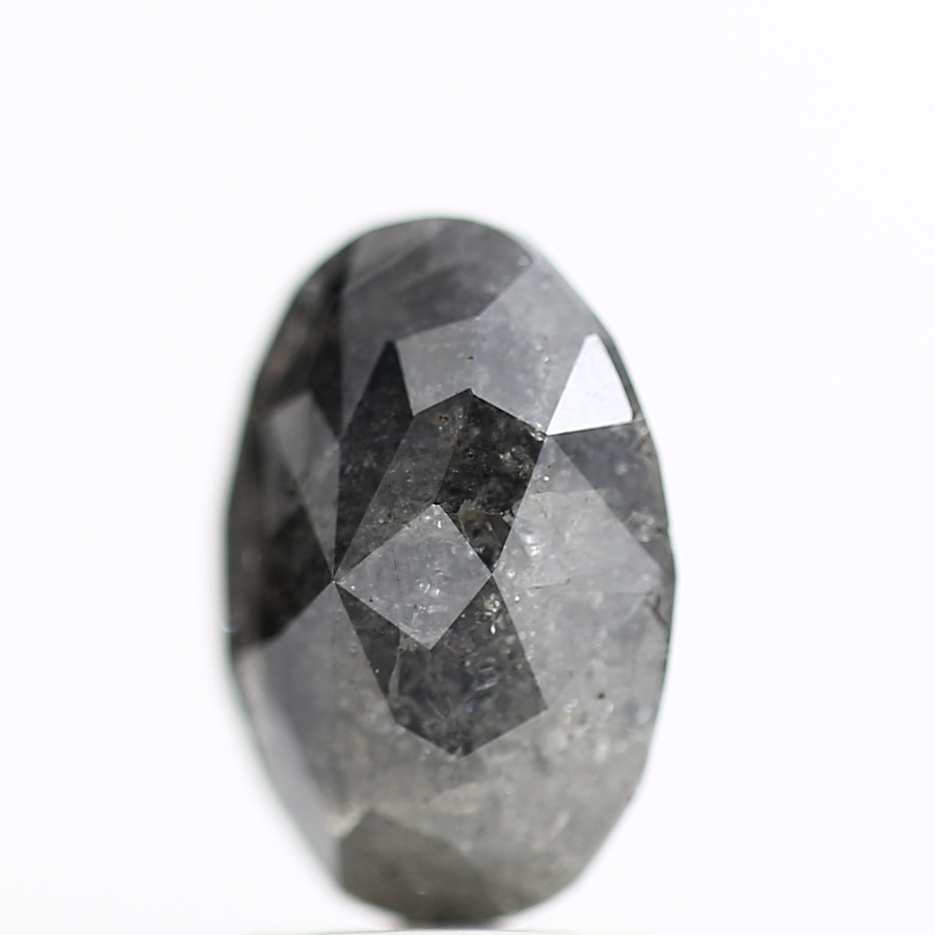 2.21 Carat Fancy Grey Salt and Pepper Oval Diamond 9.54 MM