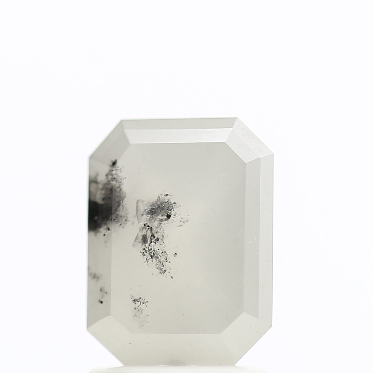 1.64 Carat Icy Emerald Salt and Pepper Natural Diamond 7.92 MM