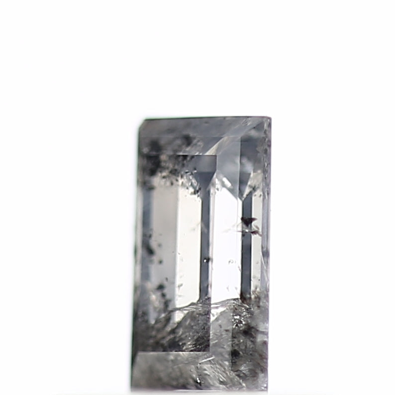 0.38 Carat Baguette Cut Salt & Pepper Diamond Gray Loose Diamond 5.25 MM