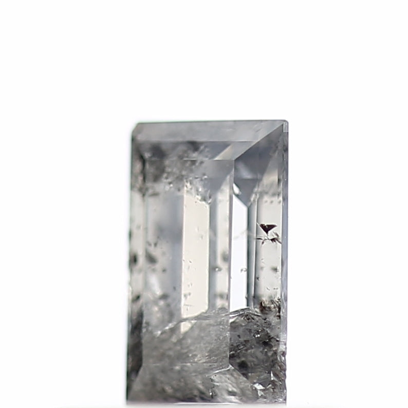 0.38 Carat Baguette Cut Salt & Pepper Diamond Gray Loose Diamond 5.25 MM