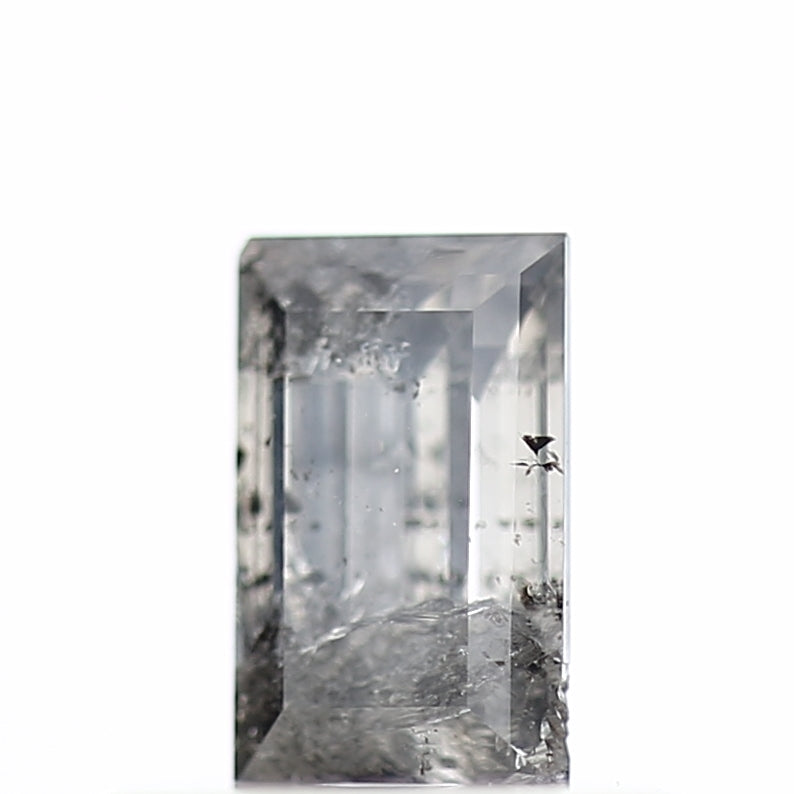 0.38 Carat Baguette Cut Salt & Pepper Diamond Gray Loose Diamond 5.25 MM