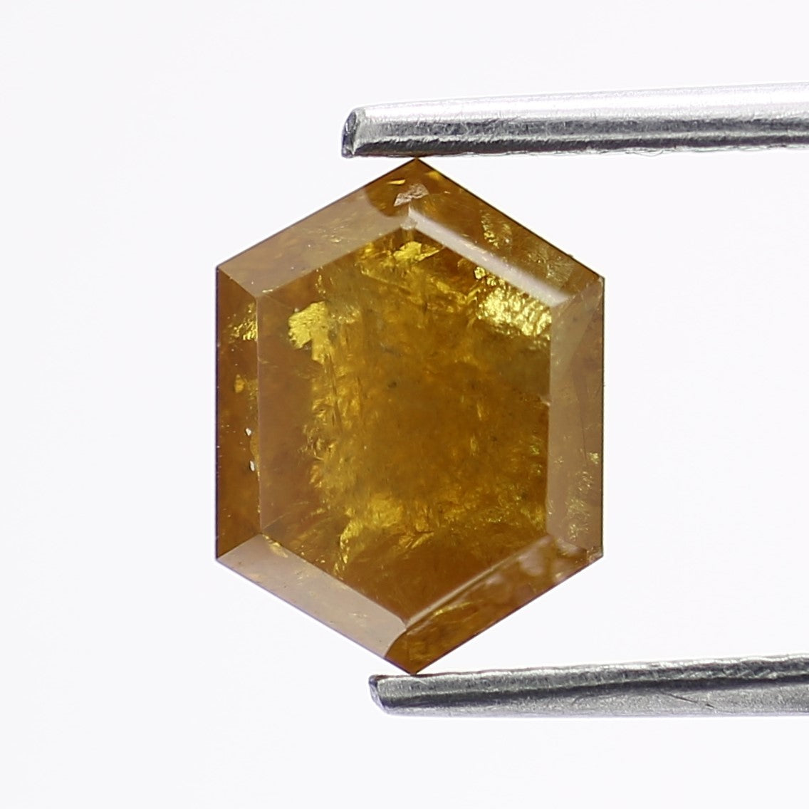 1.87 Carat Natural Yellow Hexagon Salt and Pepper Diamond 8.75 MM