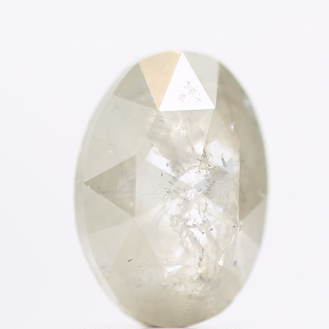 1.01 Carat Natural Oval Rose Cut Icy Diamond 7.70 MM