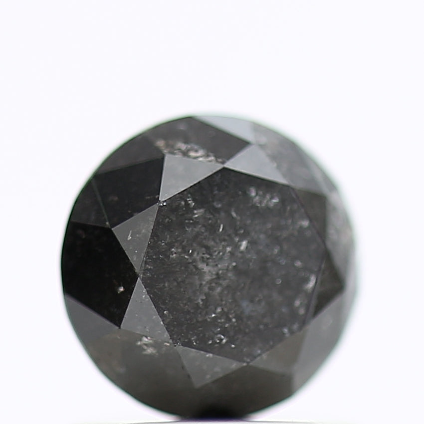 1 Carat Natural Black Round Cut Salt and Pepper Diamond 5.90 MM